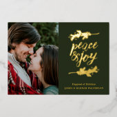 ピースアンドラブフォトフォイルエレガントホリデーカード 箔シーズンカード (正面)