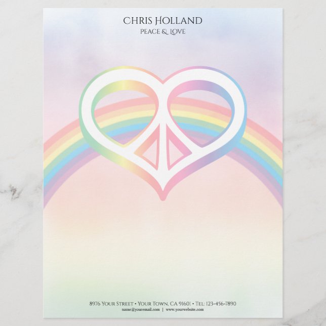 ピースアンドラブレインボーレターヘッド レターヘッド (正面)