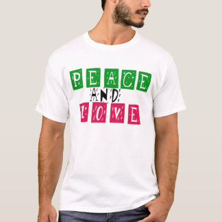 ピースアンドラブレトロバレンタイン Tシャツ