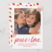 ピースアンドラヴモダンフォトホリデーカード シーズンカード (正面/裏面)