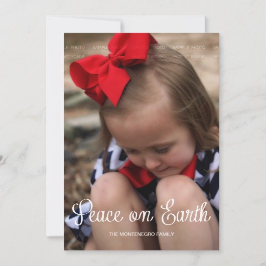 ピースアースキッドクリスマスホリデーフォトフルブリード シーズンカード (正面)