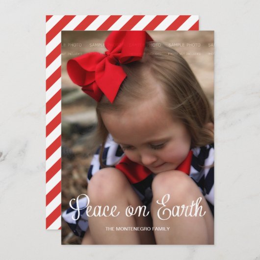 ピースアースキッドクリスマスホリデーフォトフルブリード シーズンカード (正面/裏面)