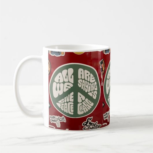 ピースア与えチャンスHippie Coffee Mug コーヒーマグカップ (左)