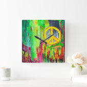 ピースインタイムズスクエアウォールクロック スクエア壁時計 (ホーム)