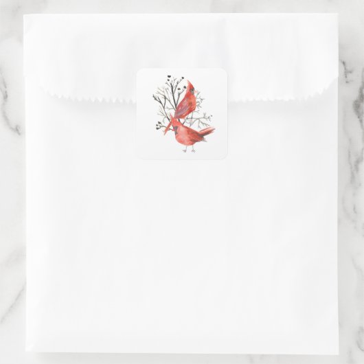 ピースイン自然クリスマスホリデーステッカー スクエアシール (バッグ)