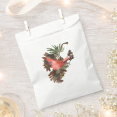 ピースイン自然レッド(鳥)ショウジョウコウカンチョウ優先バッグ フェイバーバッグ (クリップ留めされた状態)