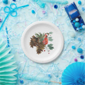 ピースイン自然レッド（鳥）ショウジョウコウカンチョウ紙プレート ペーパープレート (パーティー)