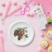 ピースイン自然レッド（鳥）ショウジョウコウカンチョウ紙プレート ペーパープレート (パーティー)