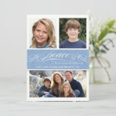 ピースウィンターブルーホリデイトリプルフォトフラットカード シーズンカード (スタンド正面)