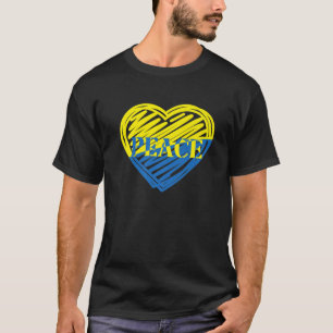 ピースウクライナハートウクライナ国旗I Stand With Uk Tシャツ
