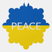 ピースウクライナ国旗の青い黄色のカスタム文字 オーナメントカード (裏面)