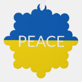 ピースウクライナ国旗の青い黄色のカスタム文字 オーナメントカード (正面)