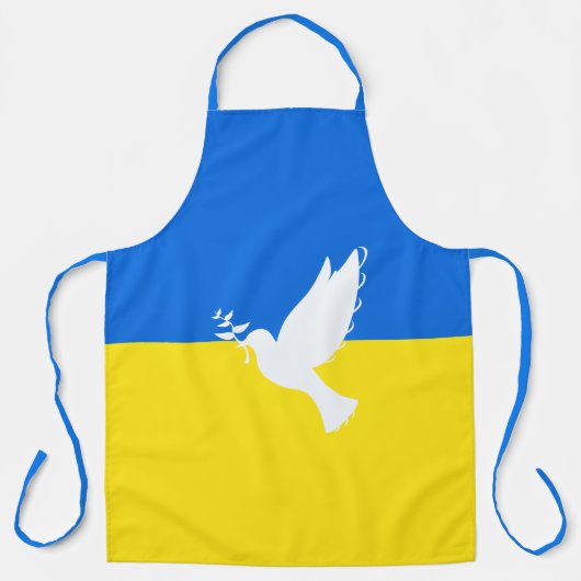 ピースエプロンウクライナ国旗 – ピース鳩 エプロン (正面)