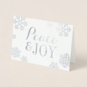 ピースエレガントアンドジョイ企業のホリデーシルバー 箔カード (正面)