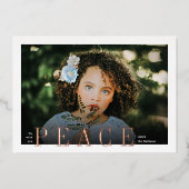 ピースエレガントオーバーレイ枠クリスマス写真 箔シーズンカード (正面)