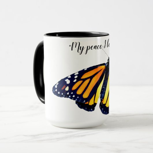 ピースオブイエズス(昆虫)オオカバマダラ、モナーク蝶 マグカップ (正面左)