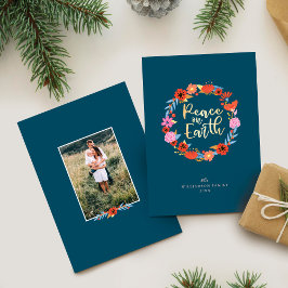 ピースオンアースかわいらしフローラフォークアートリース シーズンカード