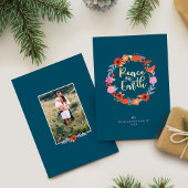 ピースオンアースかわいらしフローラフォークアートリース シーズンカード