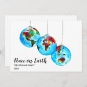 ピースオンアースウォーターカラークリスマスホリデー シーズンカード (正面/裏面)