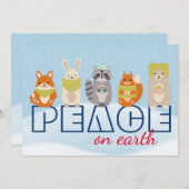 ピースオンアースウッドランドアニマルズフラットホリデーカード シーズンカード (正面/裏面)