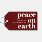 ピースオンアースカスタムミニマモダンリストクリスマス ギフトタグ (裏面横)