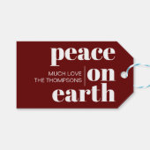 ピースオンアースカスタムミニマモダンリストクリスマス ギフトタグ (正面(横))