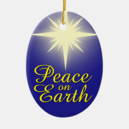 ピースオンアースクリスマススターホリデイオーナメント セラミックオーナメント