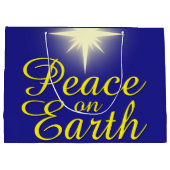 ピースオンアースクリスマススターホリデイ抱き枕 ラージペーパーバッグ (裏面)