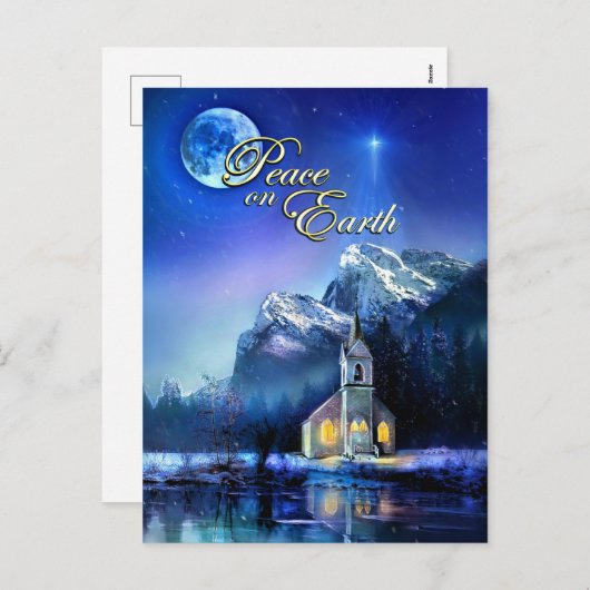ピースオンアースクリスマススター&教会はがき シーズンポストカード (正面/裏面)