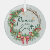 ピースオンアースクリスマスリース ガラスオーナメント (正面)
