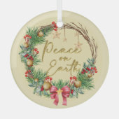 ピースオンアースクリスマスリース ガラスオーナメント (正面)