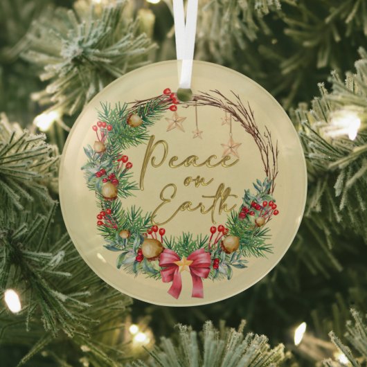 ピースオンアースクリスマスリース ガラスオーナメント (インサイチュ)
