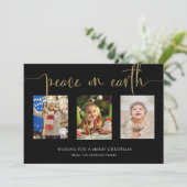 ピースオンアースクリスマス3フォトコラージュグリッター シーズンカード (スタンド正面)