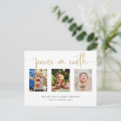 ピースオンアースクリスマス3フォトコラージュグリッター  シーズンポストカード (スタンド正面)