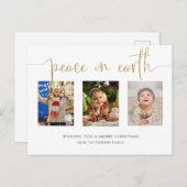 ピースオンアースクリスマス3フォトコラージュグリッター  シーズンポストカード (正面/裏面)