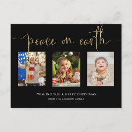 ピースオンアースクリスマス3フォトコラージュグリッターH シーズンポストカード