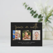 ピースオンアースクリスマス3フォトコラージュグリッターH シーズンポストカード (スタンド正面)