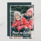 ピースオンアースシンプルカスタムフォトクリスマス シーズンカード (正面/裏面)