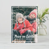 ピースオンアースシンプルカスタムフォトクリスマス シーズンカード (スタンド正面)