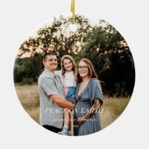 ピースオンアースステンドグラス鳩クリスマスデザイン セラミックオーナメント