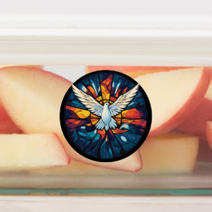 ピースオンアースステンドグラス鳩クリスマスデザイン ラベル