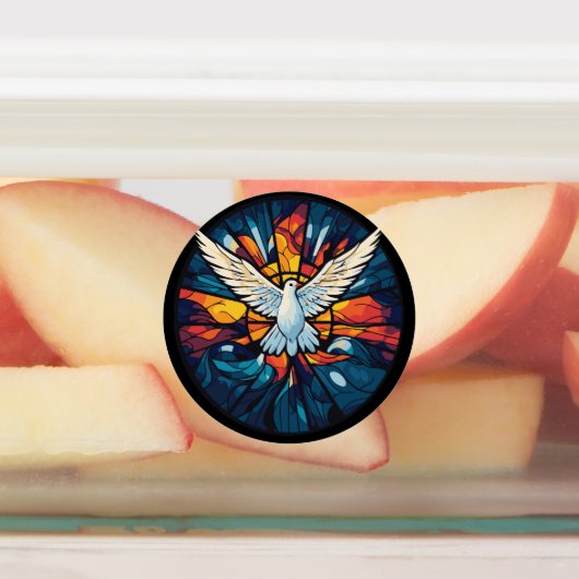 ピースオンアースステンドグラス鳩クリスマスデザイン ラベル (貼付)