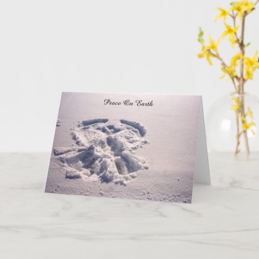 ピースオンアーススノーエンジェルホリデーカード カード (黄色い花)