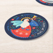 ピースオンアースデザイン ラウンドペーパーコースター (アングル)