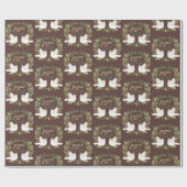 ピースオンアースドーブスクリスマスホリデーカスタム ラッピングペーパー (フラット)