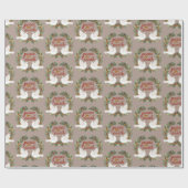 ピースオンアースドーブスクリスマスホリデーカスタム ラッピングペーパー (フラット)