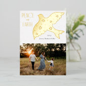 ピースオンアースドーヴクリスマスデザイン 箔シーズンカード (立ち正面)