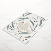 ピースオンアースドーヴクリームシルバーフォイルホリデーカード 箔招待状 (回転した状態)