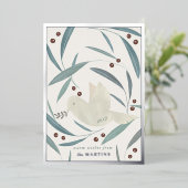 ピースオンアースドーヴクリームシルバーフォイルホリデーカード 箔招待状 (立ち正面)