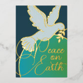 ピースオンアースハドーブブランチフォイルホリデーカード 箔シーズンカード (正面)